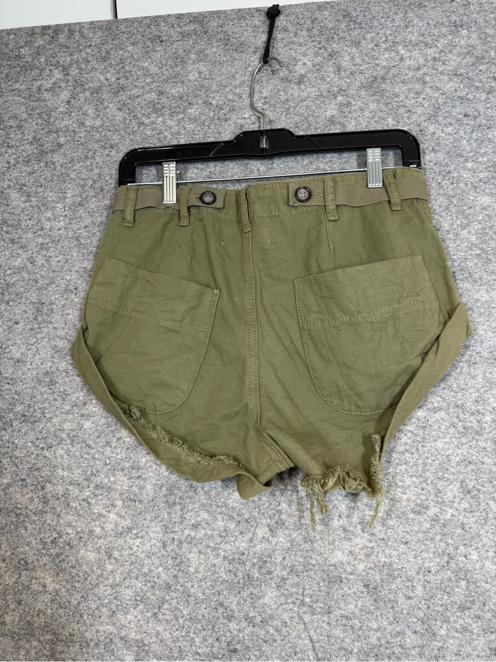 One Teaspoon Olive Green Distressed Denim Shorts Size 25 Boho Festival Cutoff - Picture 10 of 14